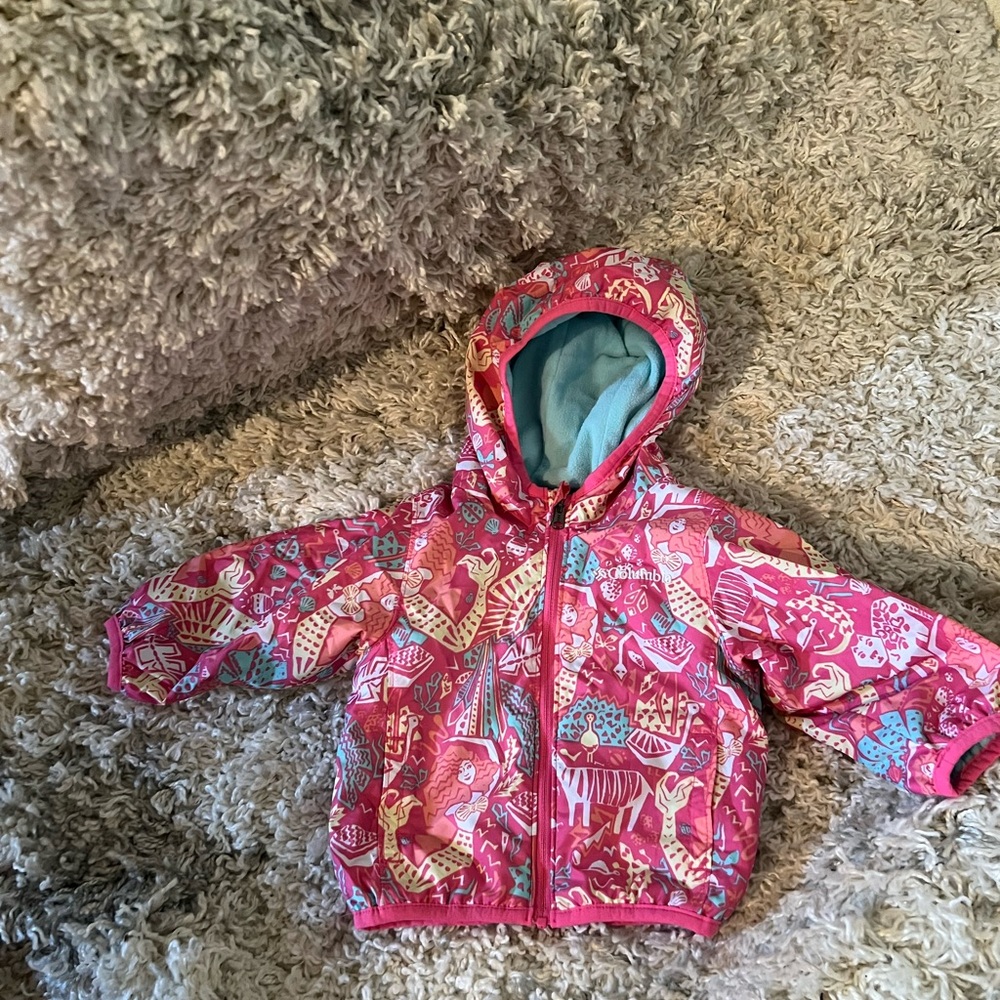 Columbia Fleece Jacket with Pink and Blue Accents